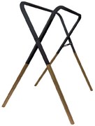 BISK Erga Plain, voľne stojaci 2-radový držiak na uteráky 490x460x820 mm, čierna matná-hnedá, ERG-07997