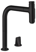Hansgrohe M71, drezová batéria M7120-H200 v vyťahovacou spŕškou, 2-otvorová inštalácia, sBox, čierna matná, HAN-73818670