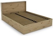 Posteľ Capannoli 140 dub artisan/biela