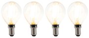 Sada 4 stmievateľných LED žiaroviek E14 P45 číre 3W 250lm 2700K
