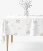 Goldea hranatý obrus 100% bavlnené plátno - snehové vločky na bielej 80 x 80 cm