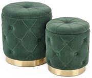 Halmar SADA 2x Taburet POLLY pr. 40/44 cm zelená/zlatá HA0109