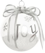 SKLENENÁ VIANOČNÁ BANKA NA STROMČEK SADA 4 KS (FI) 10 CM VZOROVANÁ