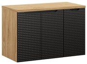 Závěsná skříňka pod umyvadlo Luxor Black s deskou 90 cm černá/dub olejovaný