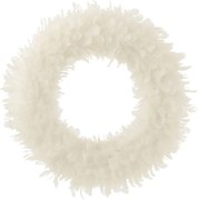Biely pierkový veniec s trblietkami Wreath glitt - Ø 50*6 cm