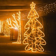 DECOLED LED svetlá vo forme snehuliakov, 3 × 0,9 m, IP67, teplá biela, 174 LED diód