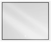 Mexen Erma kúpeľňové zrkadlo s podsvietením 100 x 80 cm, LED 6000K, ochrana proti zahmleniu, čierny rám - 9814-100-080-611-70