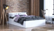 Posteľ s matracom, roštom a úložným priestorom - BIELA ​​- šírka 160cm