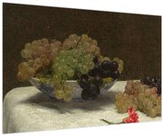 Obraz - Henri Fantin-Latour, Still Life with Grapes and a Carnation, reprodukcia (90x60 cm)