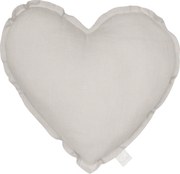 Ľanový vankúš srdca svetlo šedá 44cm