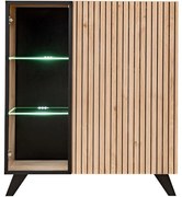 Liam Vitrína nízky Hjz Lm Wsn Hickory Jackson/čierna