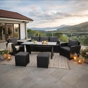 Veľká rodinná záhradná súprava Avenberg AMICO čierna/antracitová