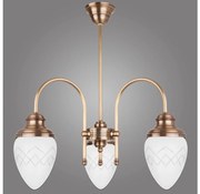 Kemar RI/3/M - Luster na tyči RINAMA 3xE27/60W/230V mosadz