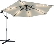 Avenberg Veľký nastaviteľný slnečník Sunny LED300, béžový