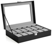 Box na hodinky Watch, 30x8,5x21 cm, čierna/sivá