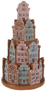 Svietiaca perníková veža z farebných chalúpok Gingerbread House - Ø 18*33 cm / 3*AAA
