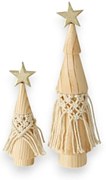 Súprava 2 vianočných dekorácií z masívneho borovicového dreva Boltze Bohio