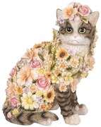 Dekorácia mačička posiata kvetmi - 25*19*31 cm