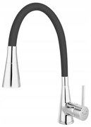 Ferro Zumba II - Drezová/Vysoká stojanková batéria s elastickým ramenom, čierna-chrómová, BZA42B