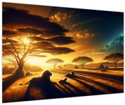 Obraz - Oddychujúce levy (90x60 cm)