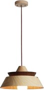 Drevený luster na lanku 1xE27/60W/230V pr. 33 cm masív/dub/orech/kaučukovník