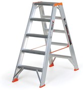 Obojstranné hliníkové schodíky ALVE PREMIUM, 2x5 stupňov, výška 1,07 m