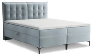 Svetlomodrá boxspring posteľ s úložným priestorom 180x200 cm Mikana – Makamii