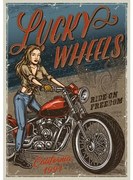 Ceduľa Motorcycles - Lucky Wheels