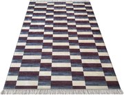 DY Tmavomodrý koberec s geometrickým vzorom Blanka 01 Rozmer: 60x100 cm