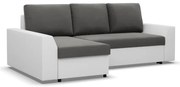 Rohová rozkladacia sedačka LUGO tmavosivá / biela