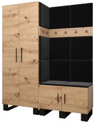 Predsieňová zostava Amanda 2 (dub artisan + čierna). Vlastná spoľahlivá doprava až k Vám domov. 1085870