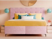 Posteľ s úložným priestorom Dora 180x200 cm, ružová látka%