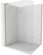 Mexen Kioto L, sprchová zástena Walk-In 80 x 200 cm, 8mm číre sklo, zlatý lesklý profil,800-080-103-50-06