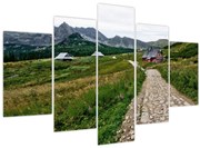Obraz - Horská krajina s domčekmi (150x105 cm)