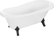 Mexen Retro voľne stojaca vaňa 150 x 73 cm, biela, čierne nožičky - 53251507300-70