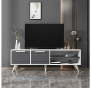 TV stolík/skrinka Dononu (biela + antracit) . Akcia -20%. Vlastná spoľahlivá doprava až k Vám domov. 1095259