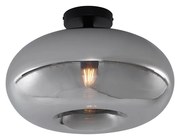 Art Deco stropné svietidlo čierne s dymovým sklom 40 cm - Busa