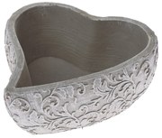 Betónový obal na kvetináč Lace heart sivá, 18 x 21 cm
