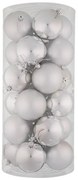 DECOLED Plastové koule, prům. 8 cm, stříbrné, 12x lesklá, 12x matná