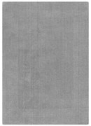 Flair Rugs, Kusový ručne tkaný koberec Tuscany Textured Wool Border Grey Marl, 120x170, šedá, obývacia izba