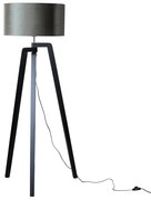 Stojacia lampa čierna s tienidlom zo zeleného zamatu 50 cm - Puros