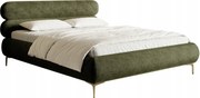 Manželská posteľ 140 cm Rirri (rošt úl. priestor) (olivová zlatá)