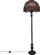 Stojacia lampa čierna s hnedým tienidlom a bielym interiérom 45cm - Classico