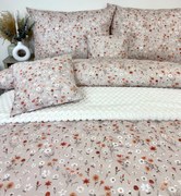 Luxusné bavlnené posteľné obliečky 140x200/70x90 cm – kvetinový vzor | slovenská výroba | zips | 100 % bavlna 125 g/m²