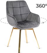 PROXIMA.store - Čalúnená otočná stolička MIA FARBA: sivá