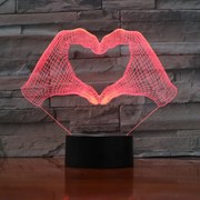 3Dmix 3DL-SL013 – 3D LED nočná lampa - Srdce z rúk (Solar)
