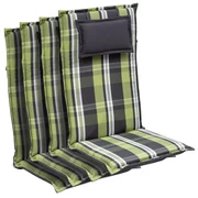 Donau, poduška, čalúnenie na stoličku, vysoké operadlo, záhradná stolička, polyester, 50 x 120 x 6 cm, 4 x poduška