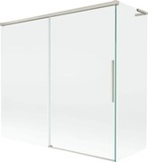 Mexen Rox, L posuvná 2-krídlová vaňová zástena 170 + 70 x 150 cm, 8mm číre sklo, oceľový profil, 8C9L-170-070-97-00