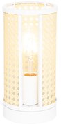 Orientálna stolná lampa biela s ratanom 12 cm - Akira