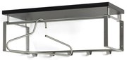 Čierny/v striebornej farbe kovový nástenný vešiak s poličkou 70 cm Rex – Spinder Design